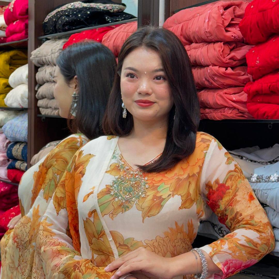 Women's designer flower print kurta pant with dupatta sets