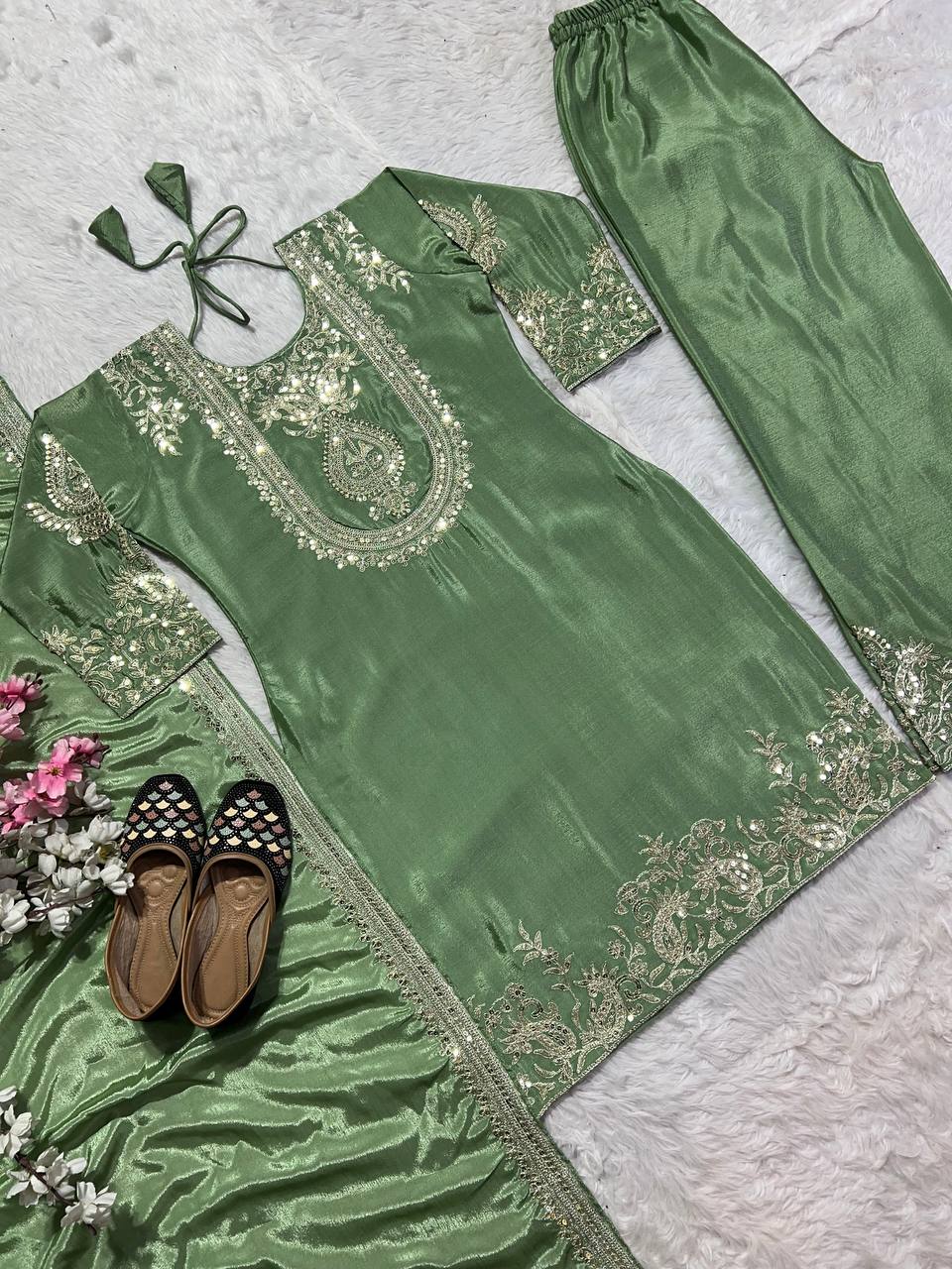 Silk kurta pant sets for women,Wedding,Festive wear dress