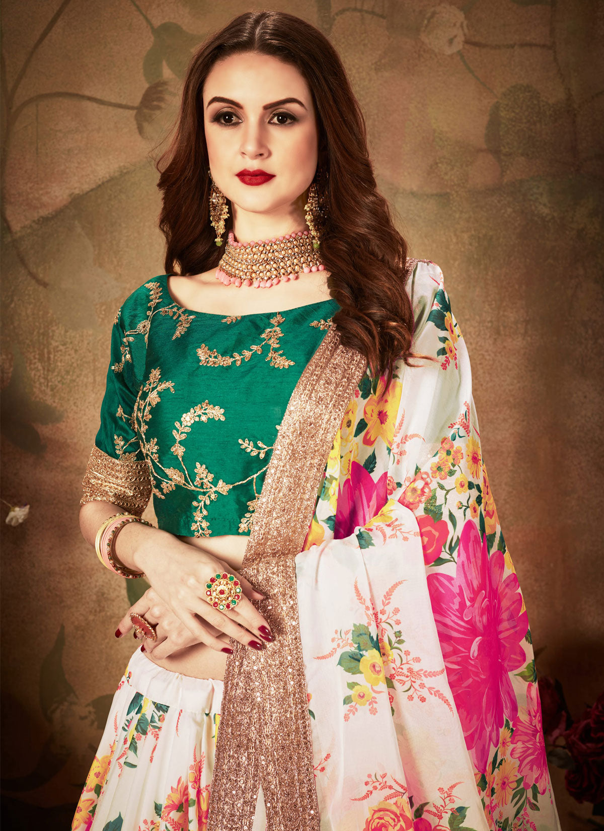 Organza Designer Lehenga Choli With Digital Print Work For Festival