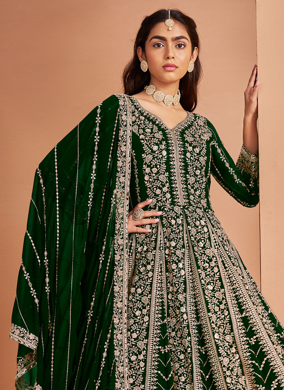 Georgette Embroidered Work Long Length Designer Anarkali Suit