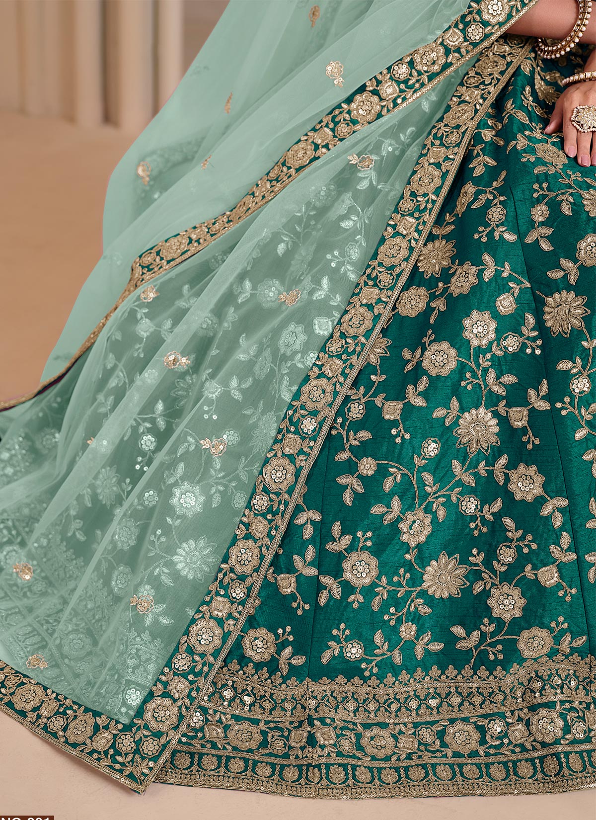 Silk Trendy Lehenga Choli With Embroidered Work In Green For Ceremonial