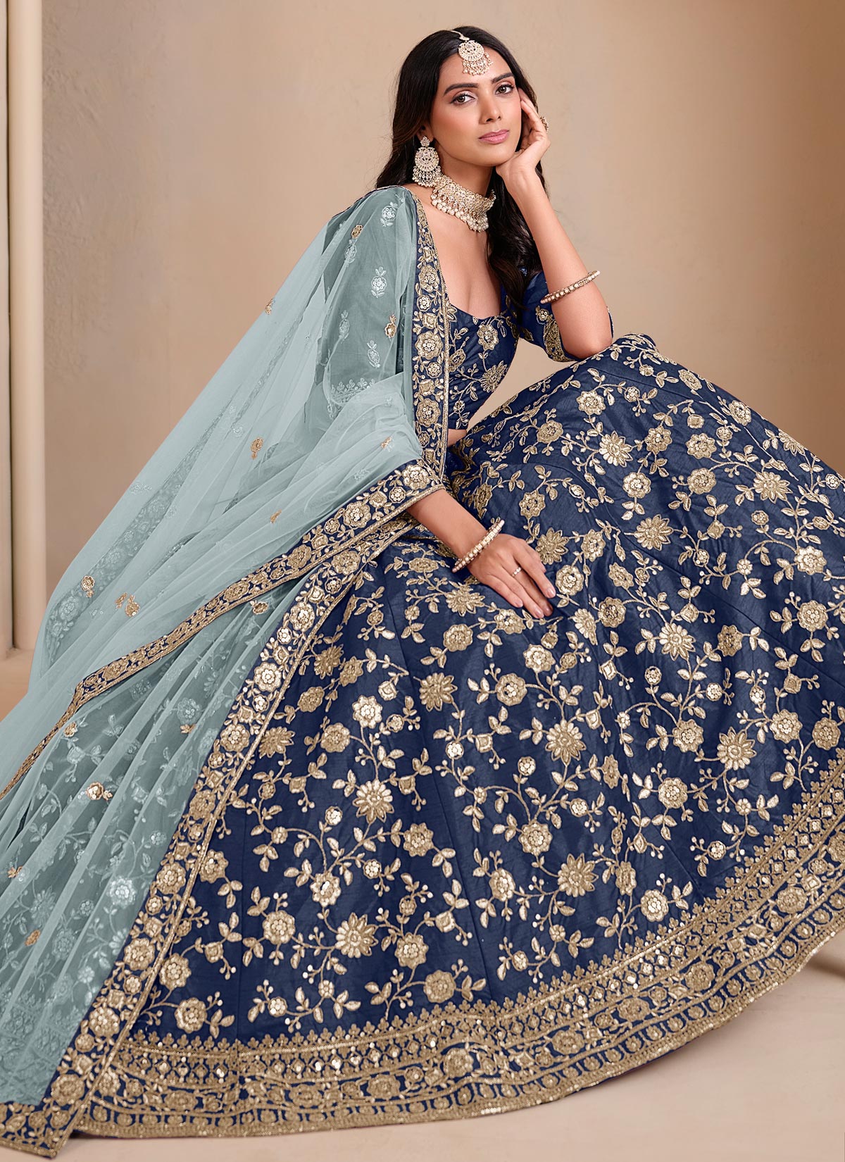 Silk Designer Lehenga Choli With Embroidered Work For Party