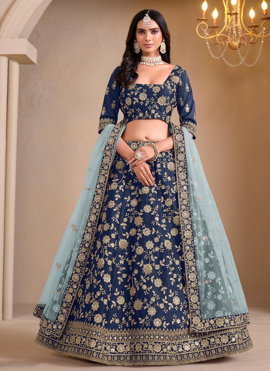 Silk Designer Lehenga Choli With Embroidered Work For Party