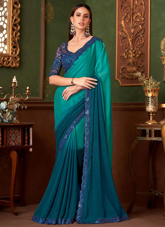 Chiffon Silk Traditional Saree With Sequins Work For Wedding