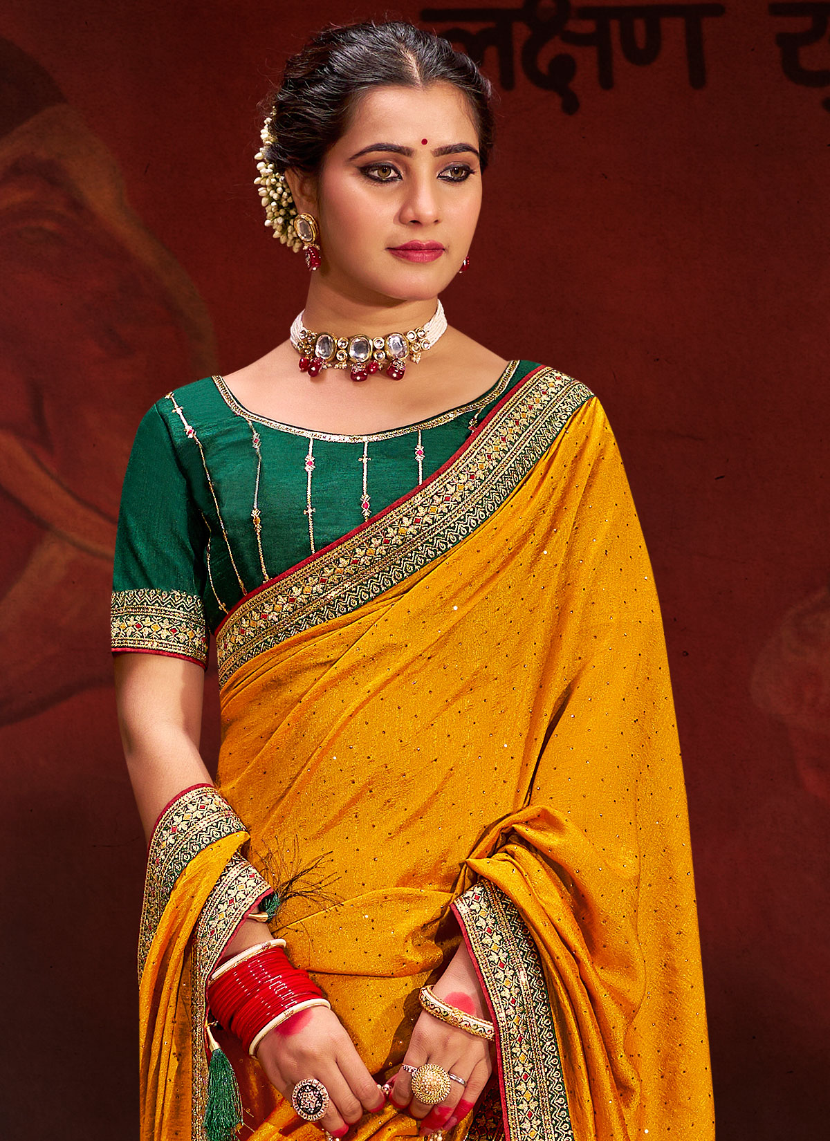 Embroidered Work Trendy Saree For Ceremonial In Mustard