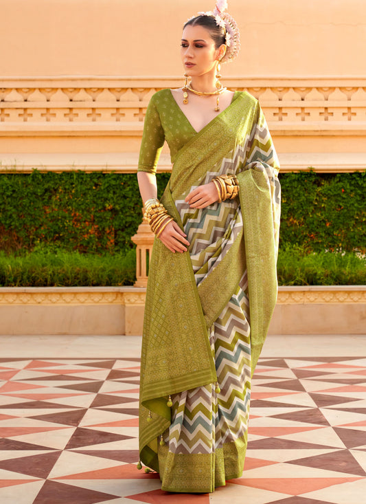 Viscose Silk Woven Work Classic Saree In Multi Color