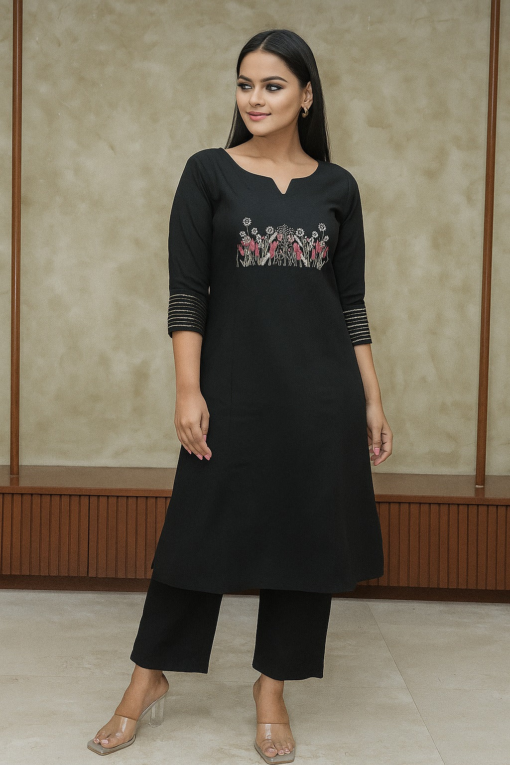 Women Floral Printed Regular Pure Cotton Kurta with Trousers