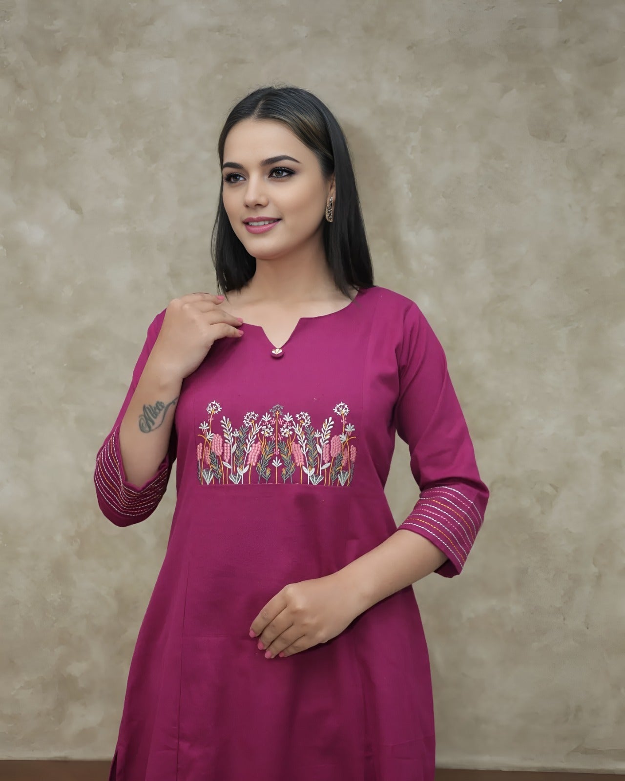 Women Floral Printed Regular Pure Cotton Kurta with Trousers