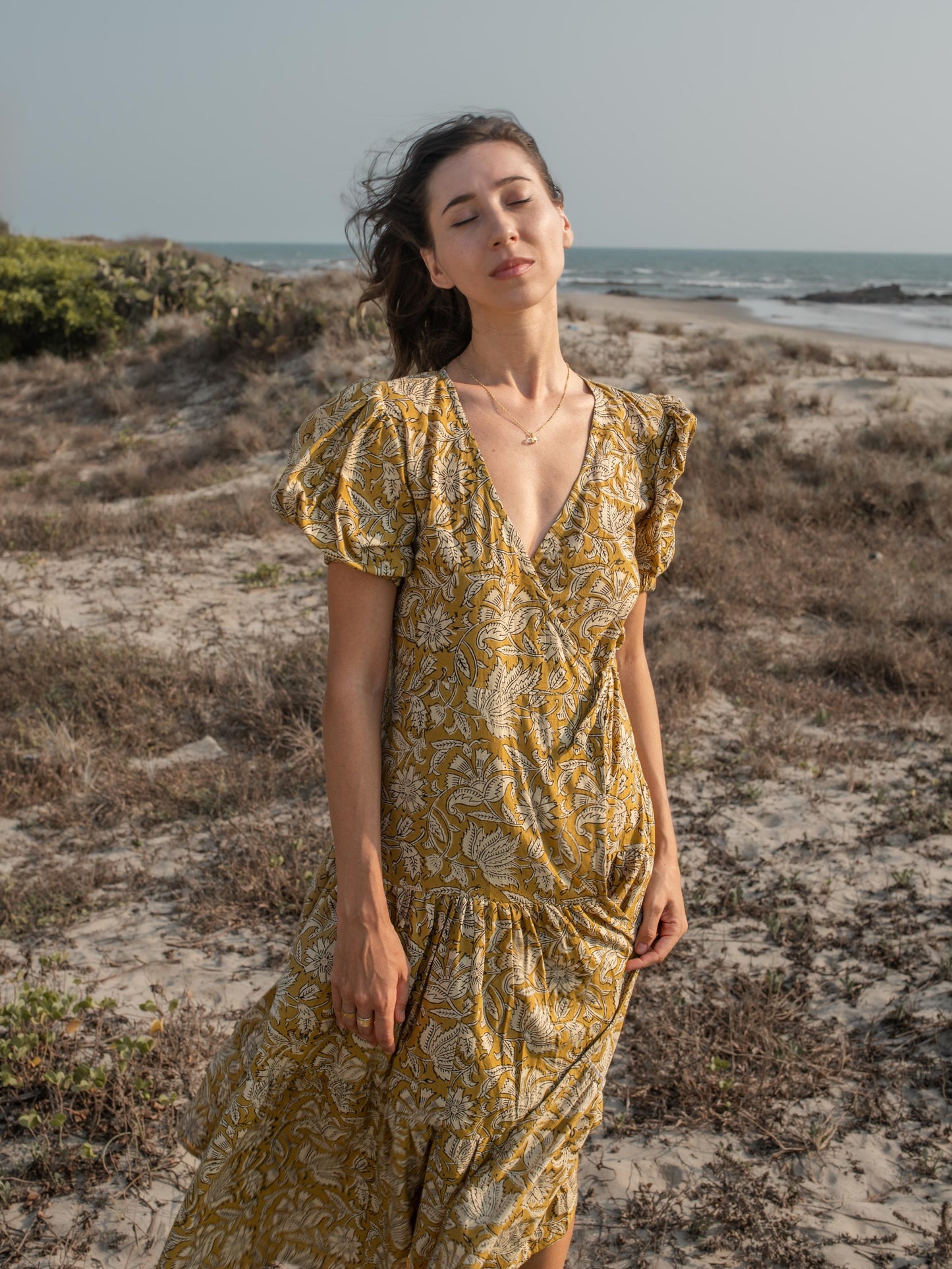 Hand Block Print Warp Dress, Long Maxi Dress, Summer Tiered Cotton Custom Dress, Boho Gypsy Midi Dress, Honeymoon Wedding Dress Plus Size