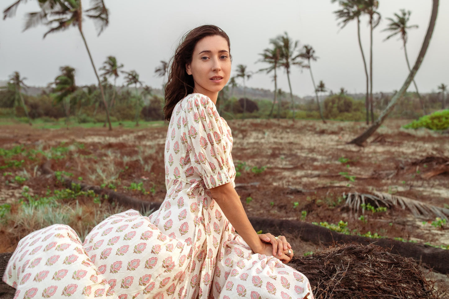 Cotton Long Maxi Warp Dress, Indian Block Print Dress, Tiered Cotton Custom Comfy Dress, Boho Puff Sleeve Dress, Honeymoon Wedding Dress