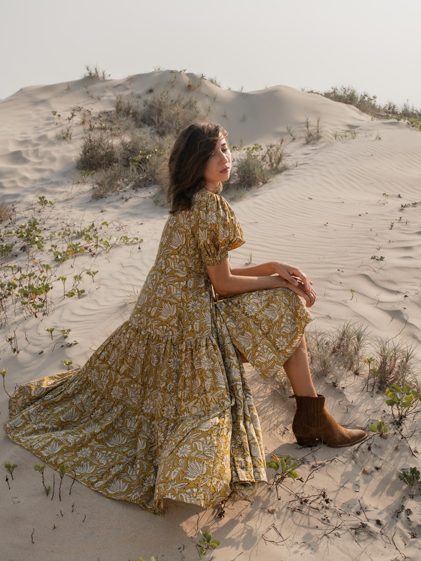 Hand Block Print Warp Dress, Long Maxi Dress, Summer Tiered Cotton Custom Dress, Boho Gypsy Midi Dress, Honeymoon Wedding Dress Plus Size