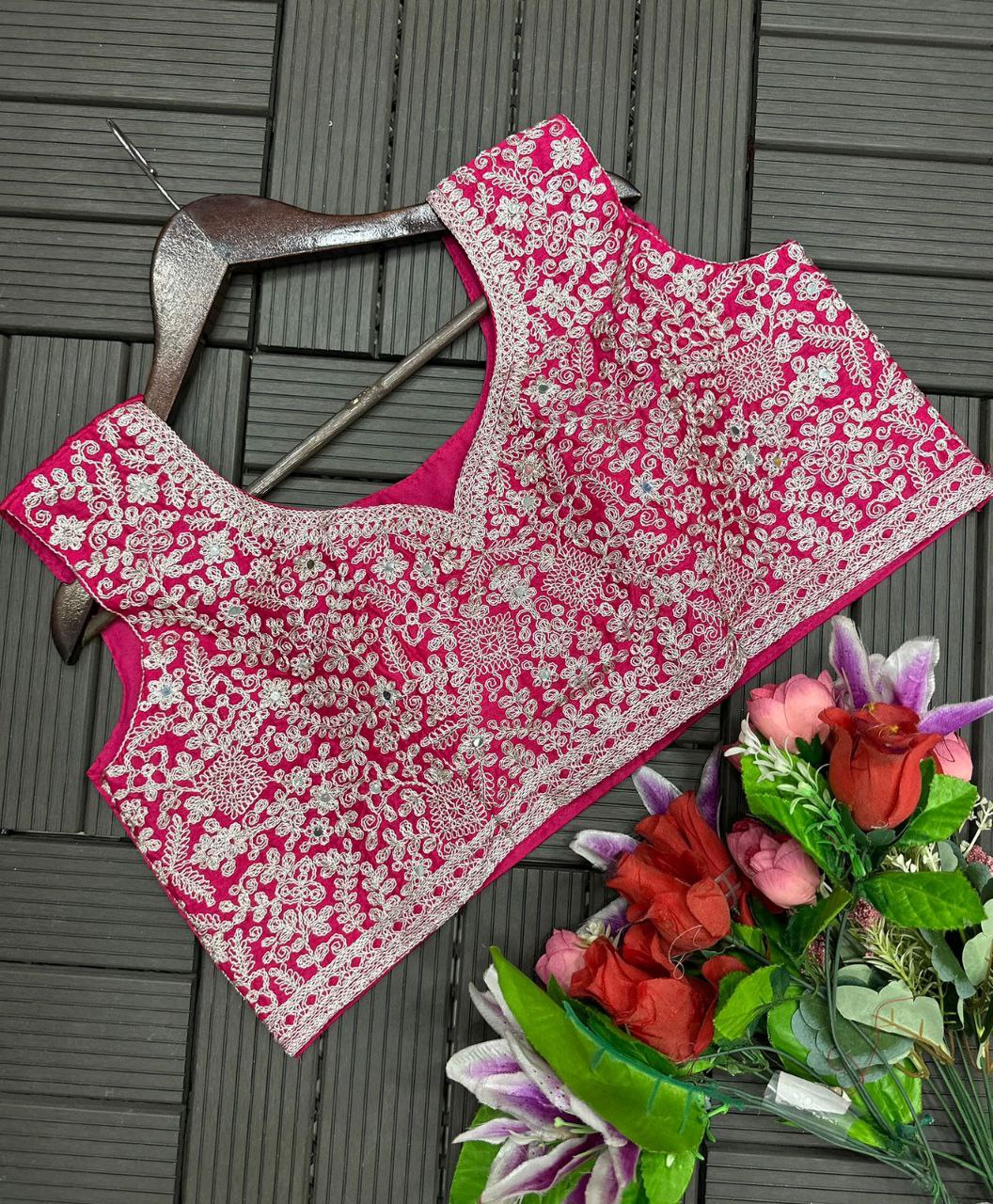 "Elegant Heavy Georgette Plazzo Set with Embroidered Blouse & Koti"