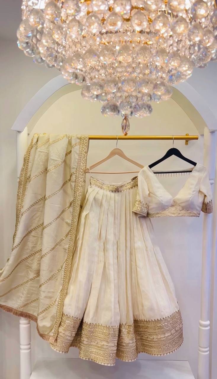 "Elegant Heavy Chinon Silk Lehenga Set with Intricate Embroidery & Sequence Work"