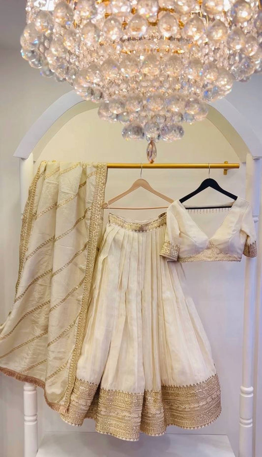 "Elegant Heavy Chinon Silk Lehenga Set with Intricate Embroidery & Sequence Work"