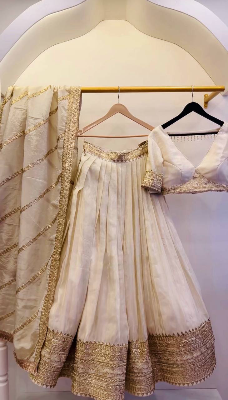 "Elegant Heavy Chinon Silk Lehenga Set with Intricate Embroidery & Sequence Work"