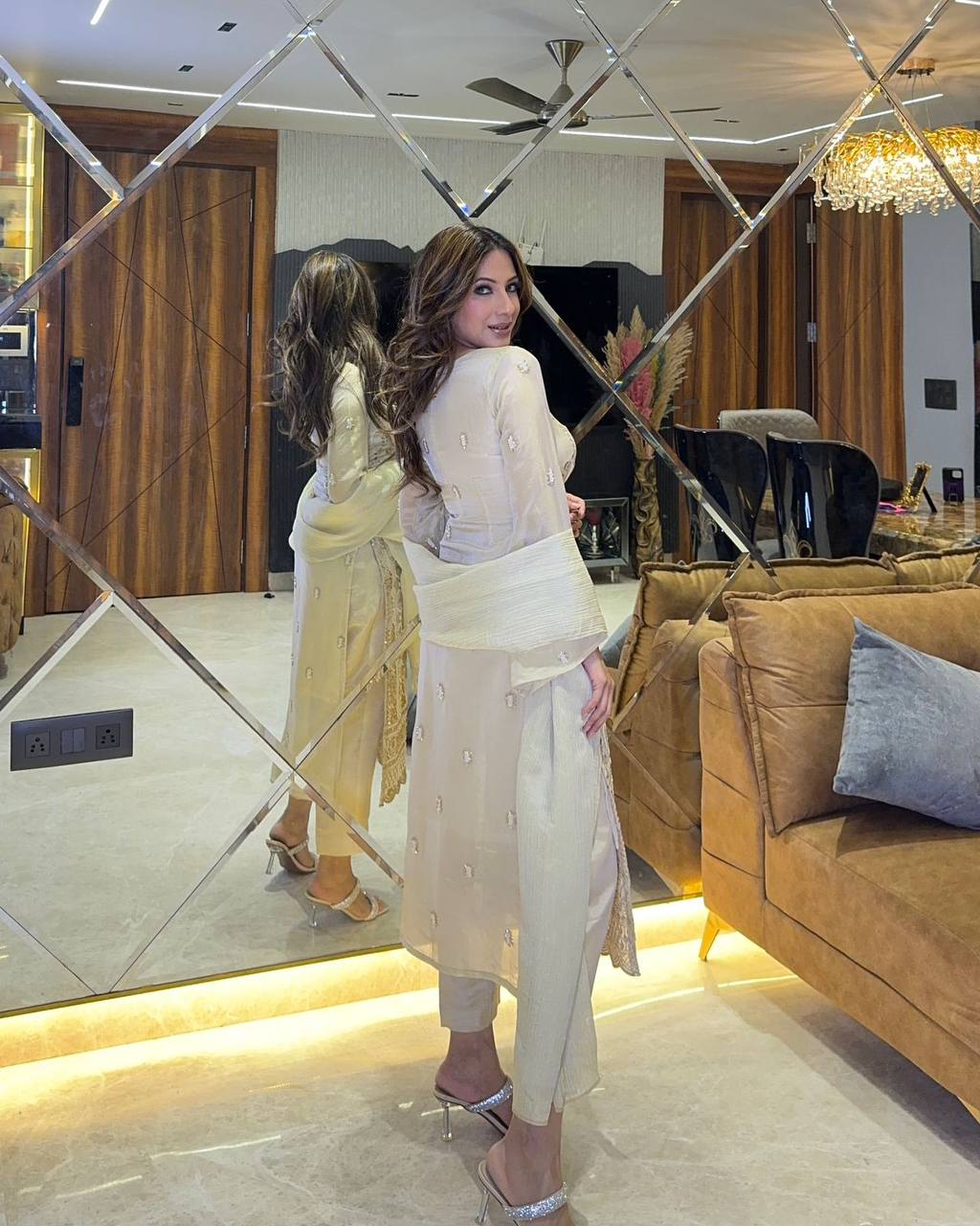 "Elegant Fox Georgette Sequence Embroidered Top, Pant & Dupatta Set"