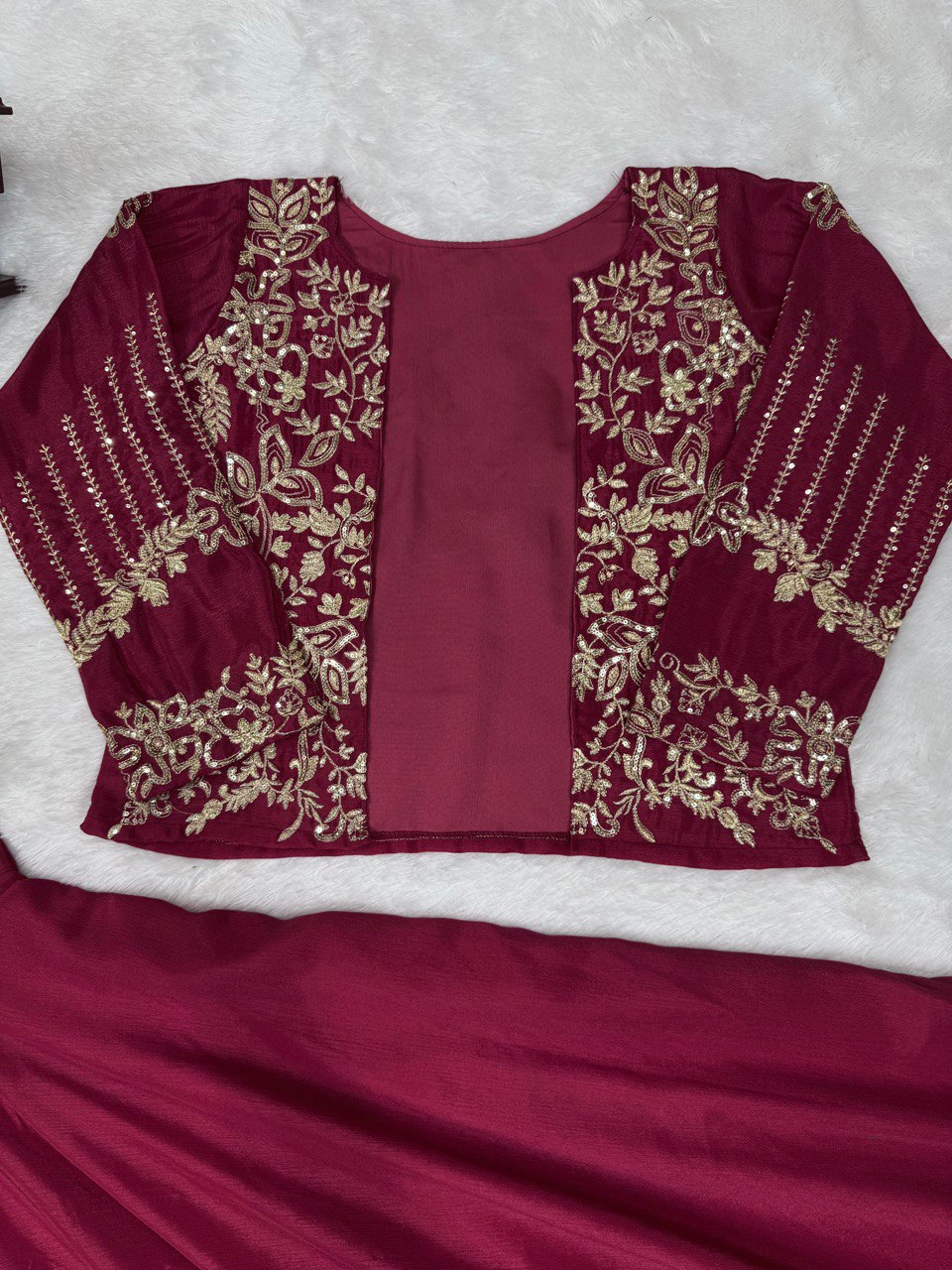 "Elegant Chinon Silk Lehenga Set with Intricate Thread & Sequence Work"