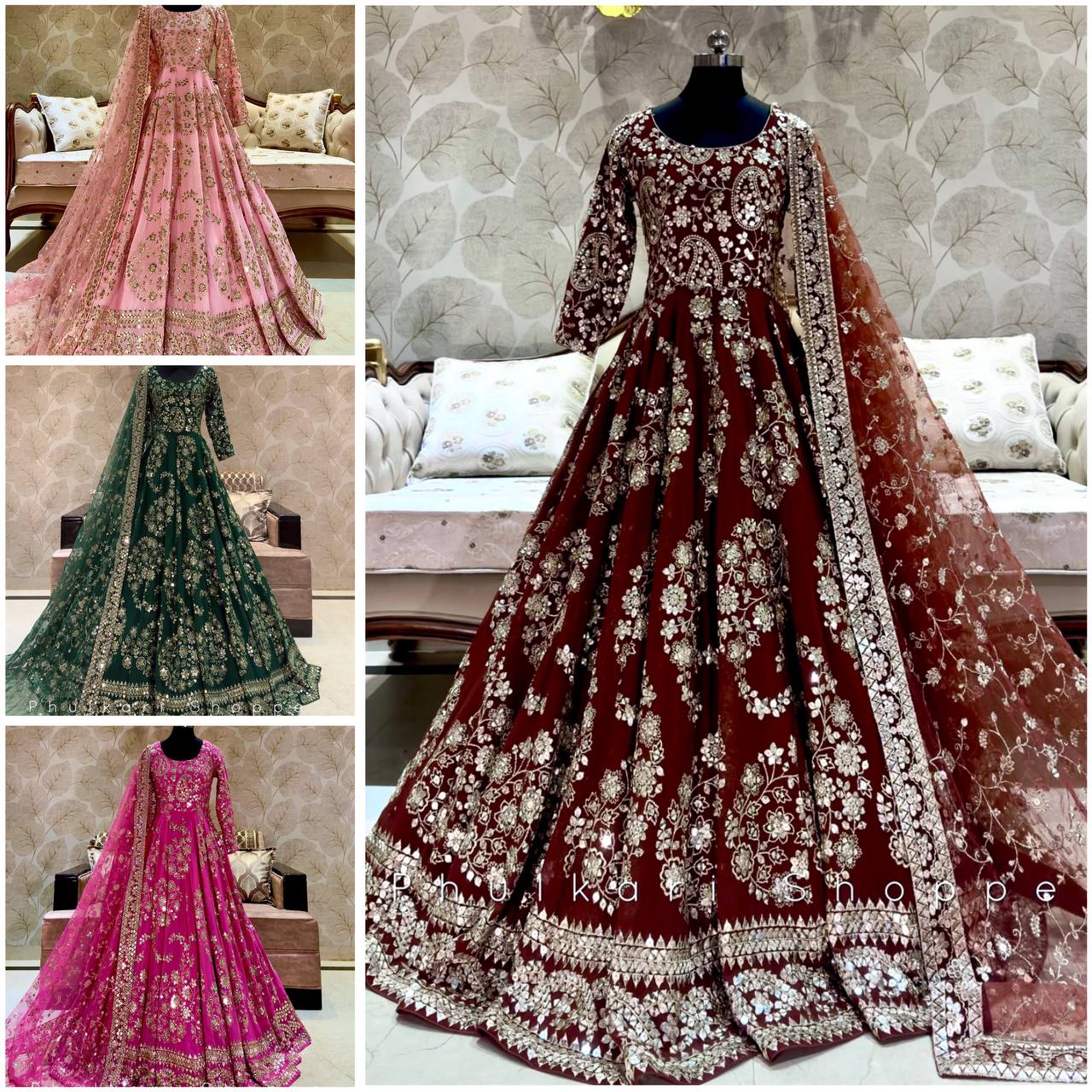 "Elegant Gwon Set: Pure Chinnon Silk with Embroidery & Sequence Work"