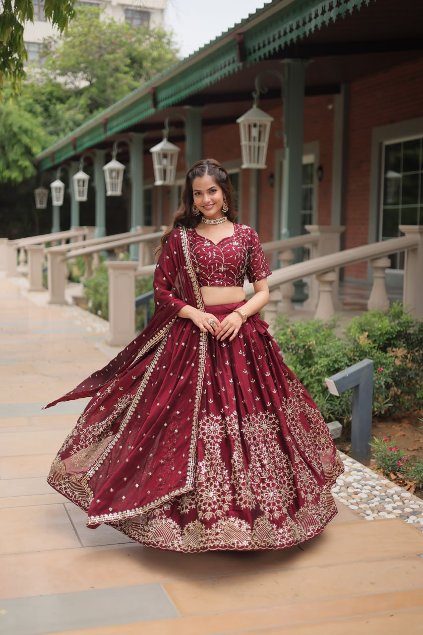 Rangoli Silk with Heavy Sequins Lehenga Blouse with Dupatta