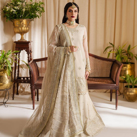 "Elegant Chinon Sequence Embroidered Sharara Set with Dupatta"