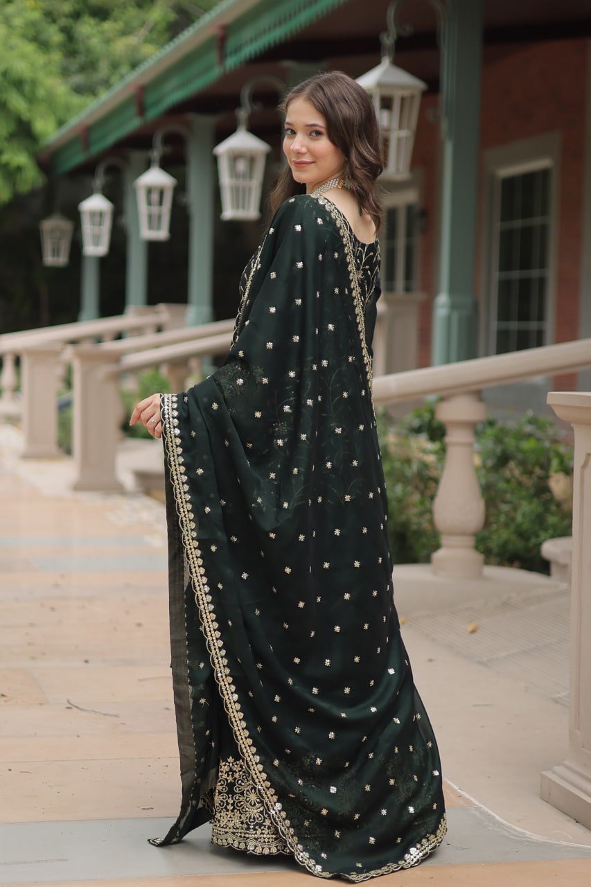 Rangoli Silk Kurta Palazzo with Dupatta