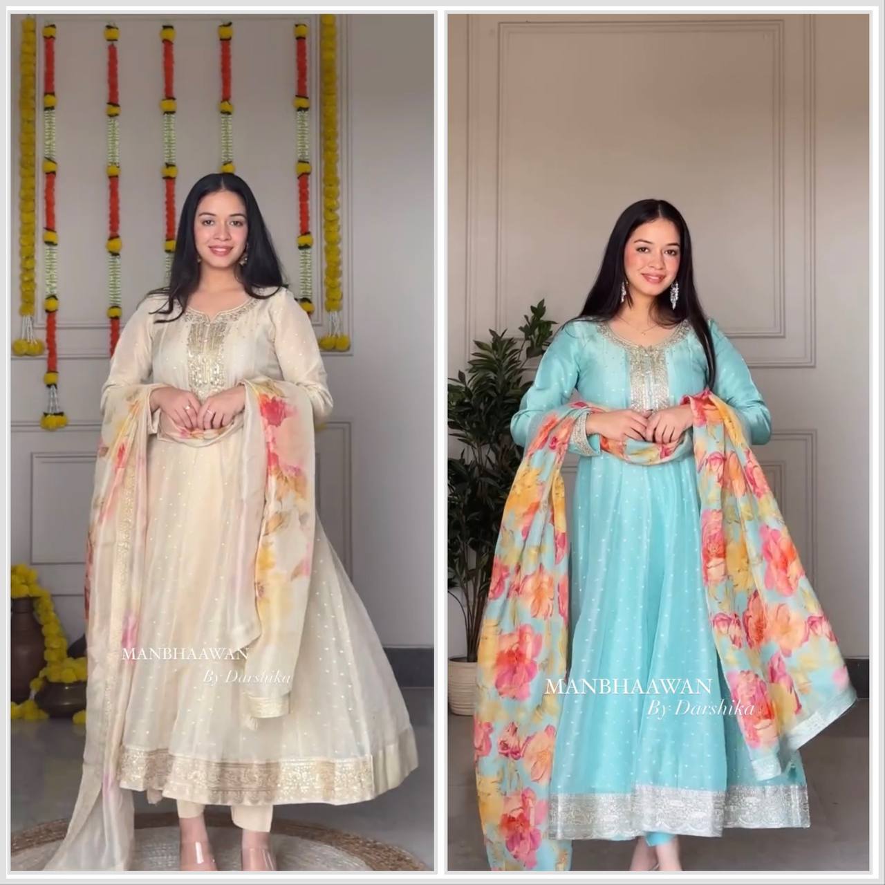 "Elegant Gwon-Pent Set with Digital Print Dupatta and Embroidery Work"