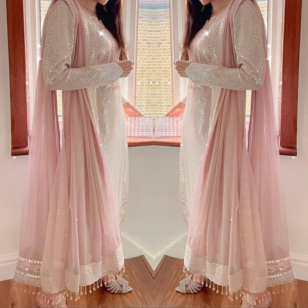 "Elegant Fox Georgette Eid Collection with Sequence Embroidery & Lace Work"