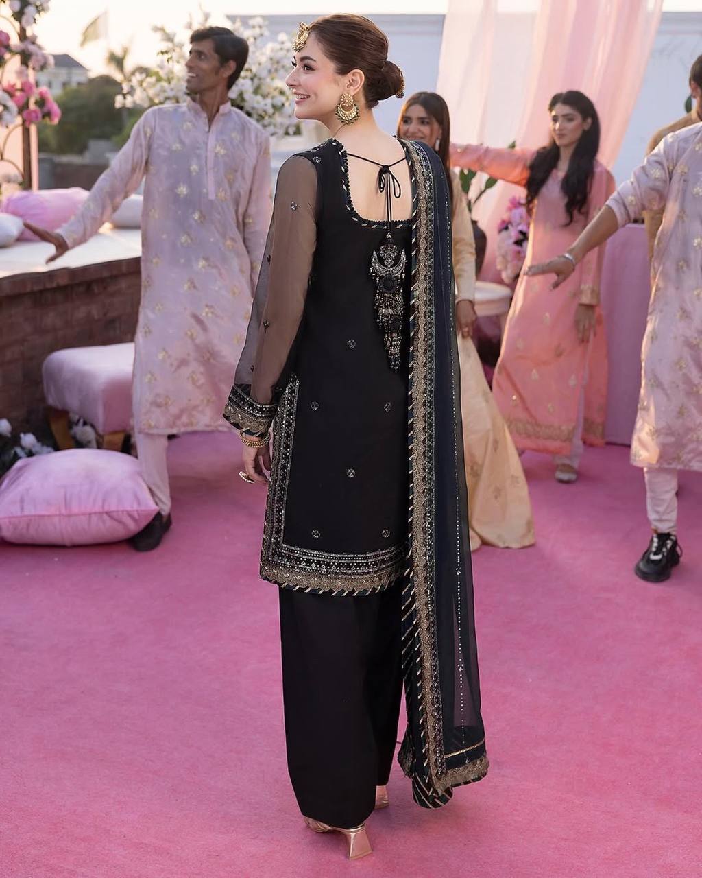 "Elegant Faux Georgette Embroidered Suit Set with Silk Inner & Sequence Work"