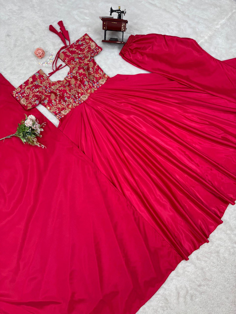 Heavy designer Natural Crepe fabric gown pant with dupatta sets