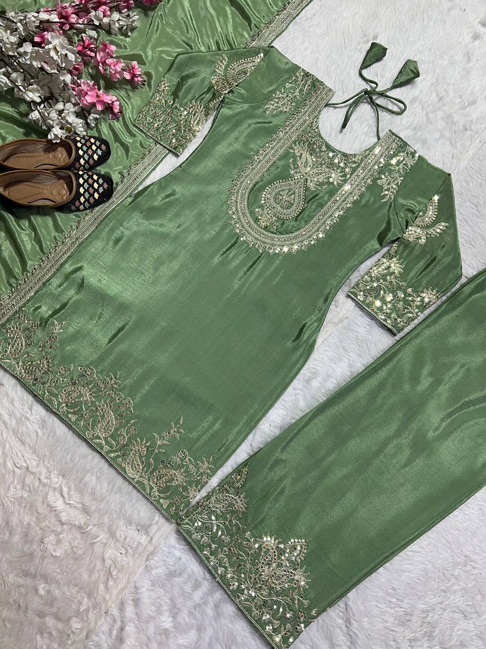 Silk kurta pant sets for women,Wedding,Festive wear dress