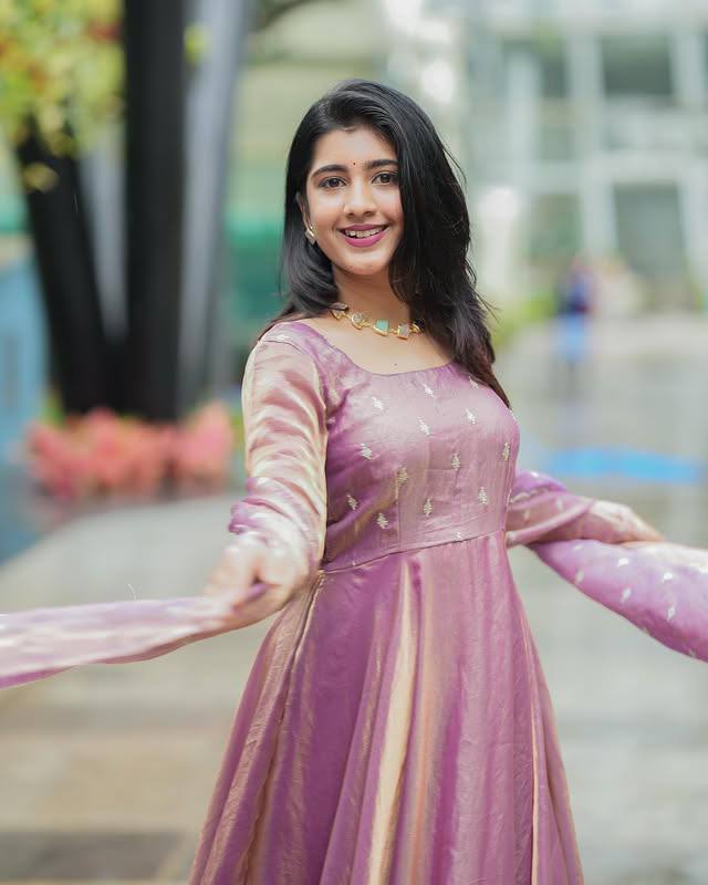 Chinnon silk anarkali kurta with dupatta sets