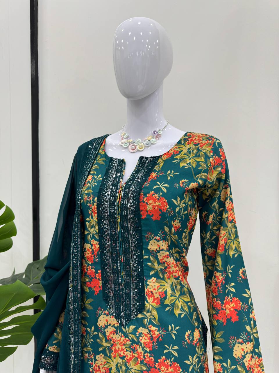 French silk digital print kurta sets