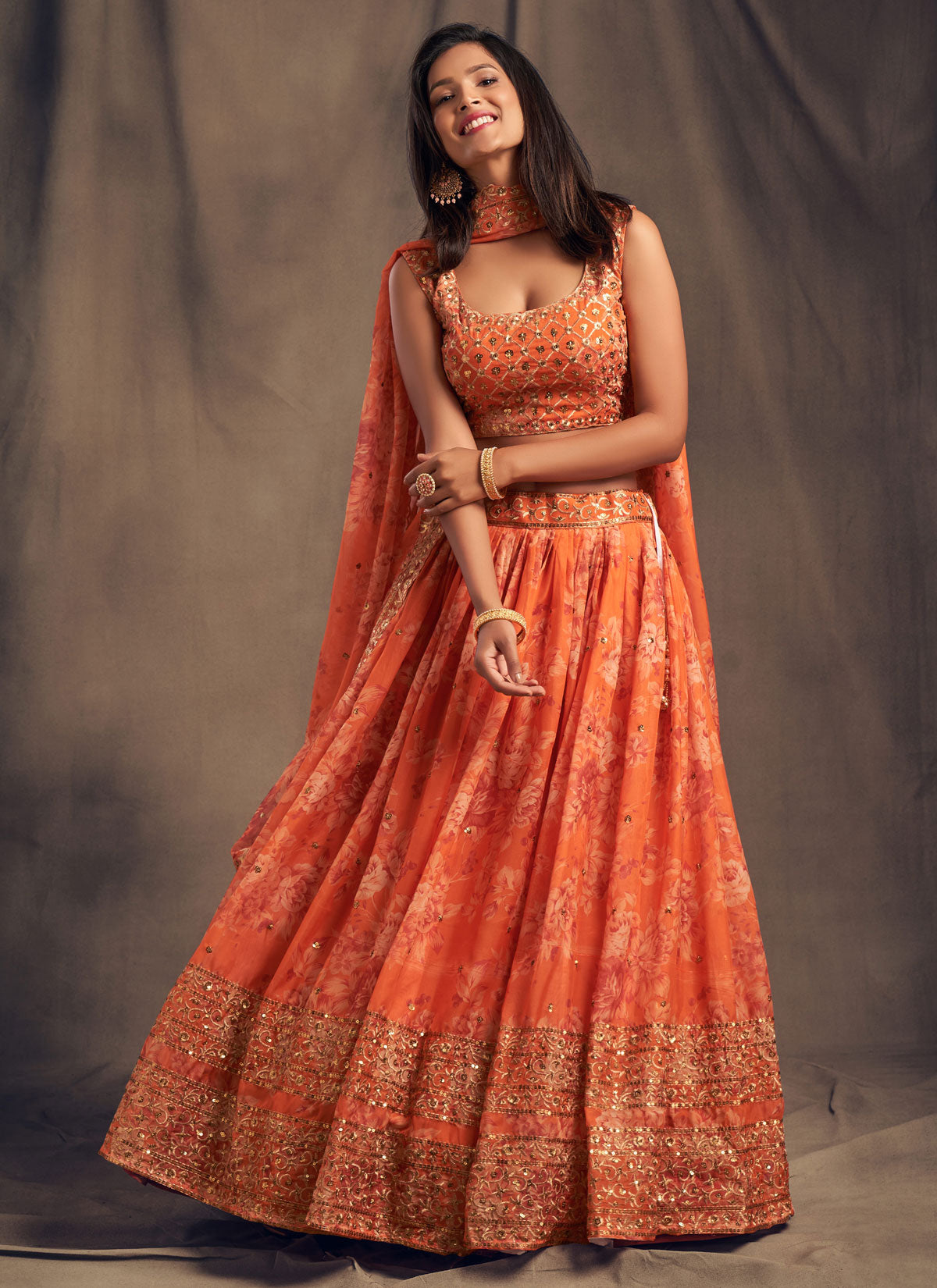 Organza Designer Lehenga Choli With Sequins Work For Women