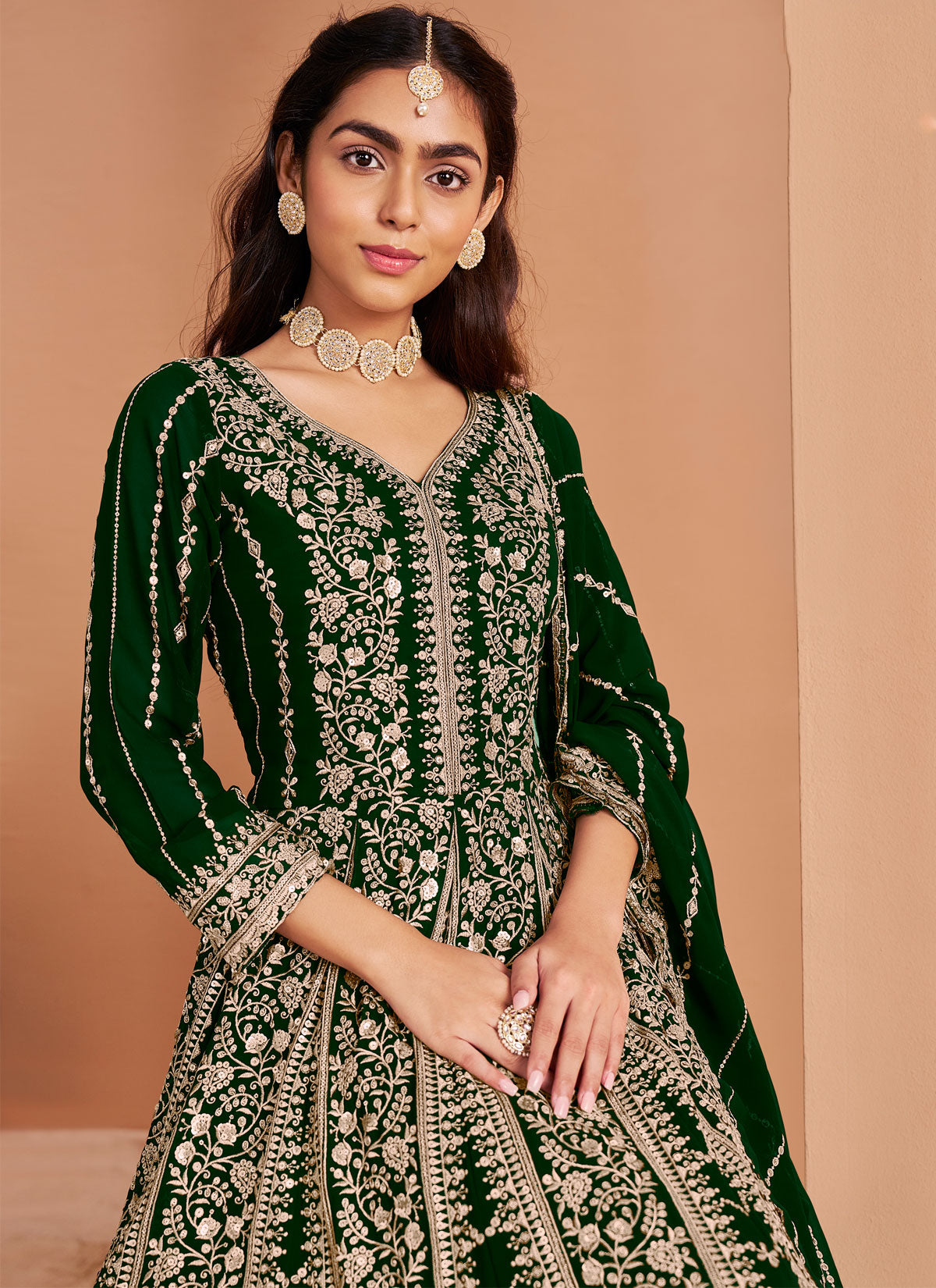 Georgette Embroidered Work Long Length Designer Anarkali Suit