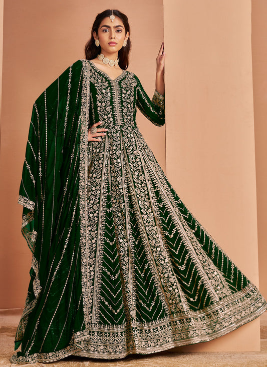 Georgette Embroidered Work Long Length Designer Anarkali Suit