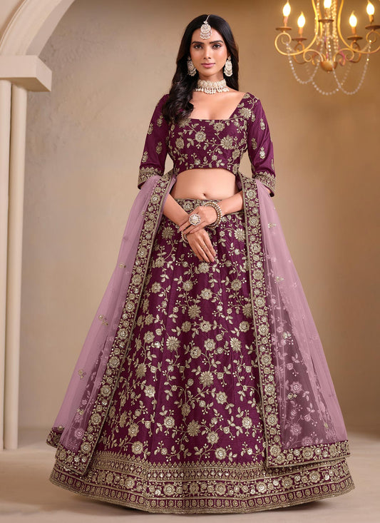 Silk Trendy Lehenga Choli With Embroidered Work For Festival