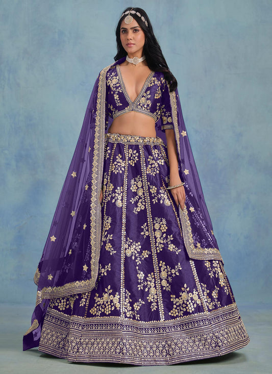 Silk Trendy Lehenga Choli With Embroidered Work For Ceremonial