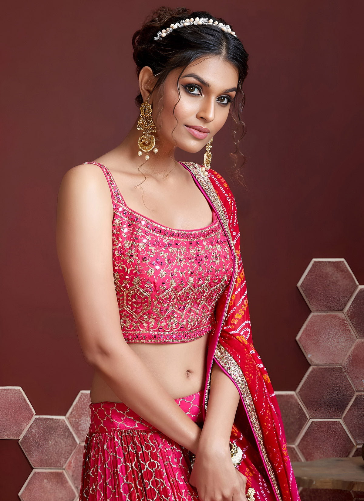 Chinon Silk Trendy Lehenga Choli With Resham Work For Party