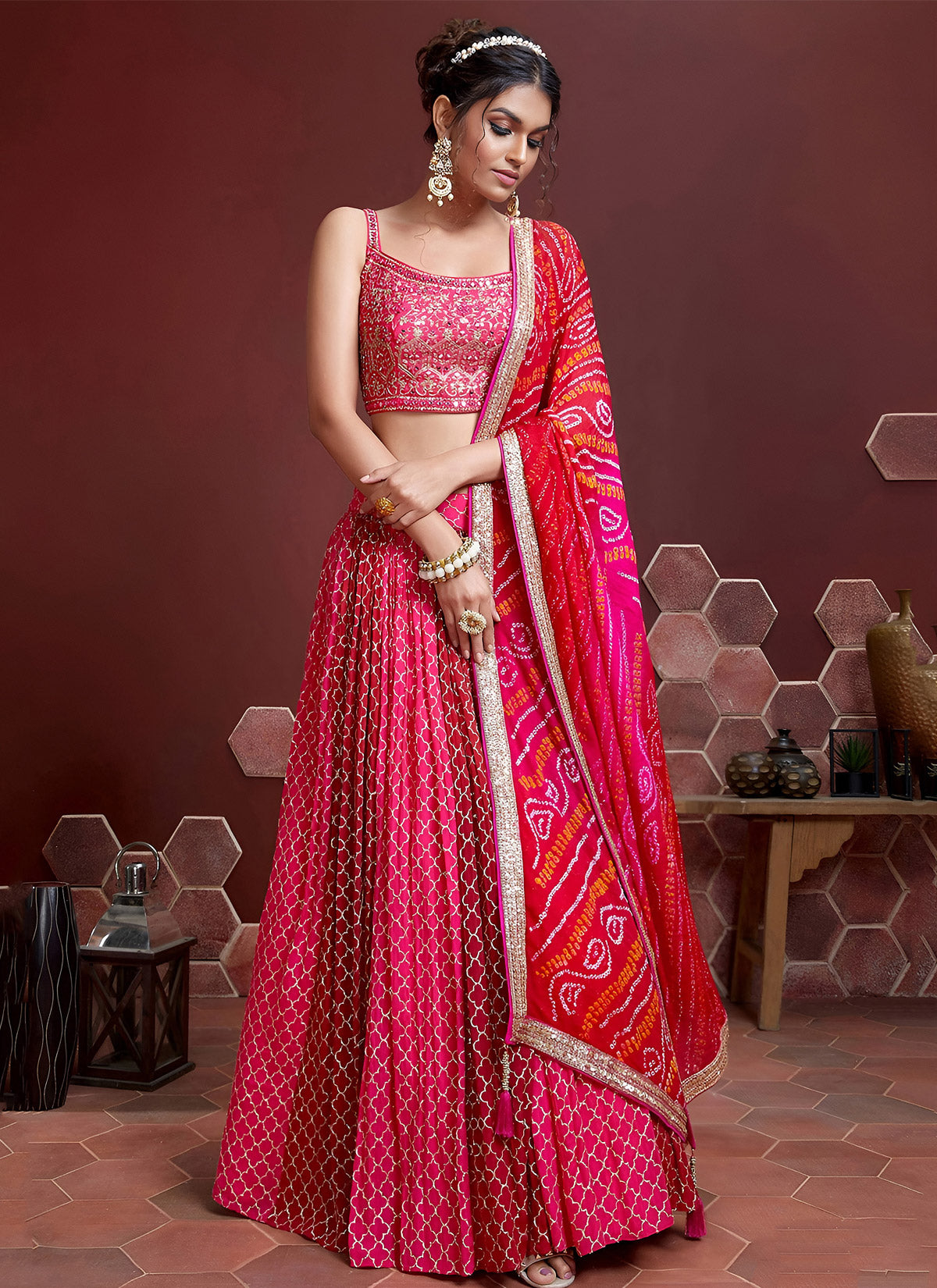 Chinon Silk Trendy Lehenga Choli With Resham Work For Party