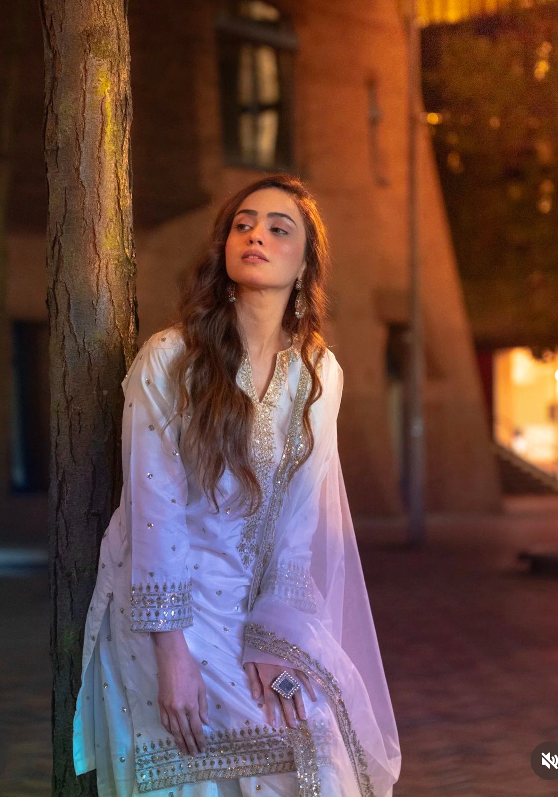 "Exquisite Pure Cinon Silk Ensemble with Heavy Embroidery & Sequence Work"