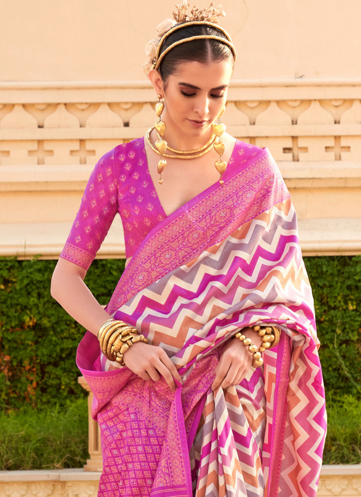 Print Work Viscose Silk Traditional Saree In Multi Color For Women