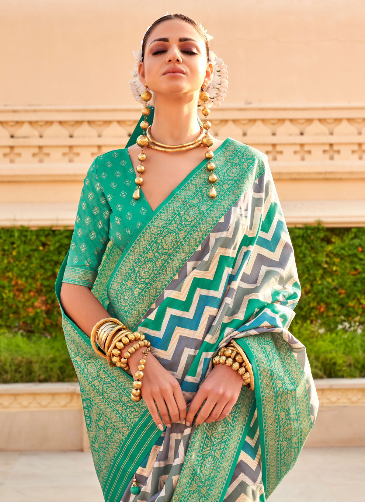 Viscose Silk Traditional Saree With Woven Work In Multi Color