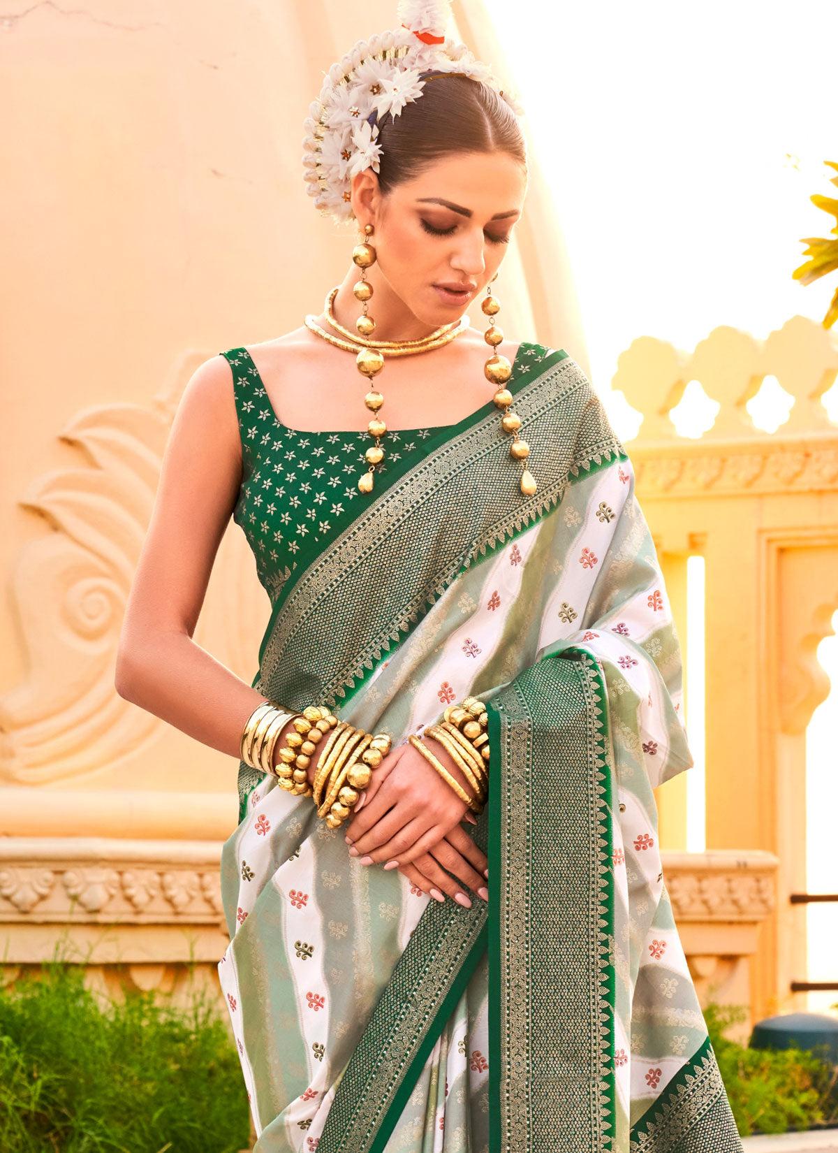 Multi Color Viscose Silk Woven Work Classic Saree For Women