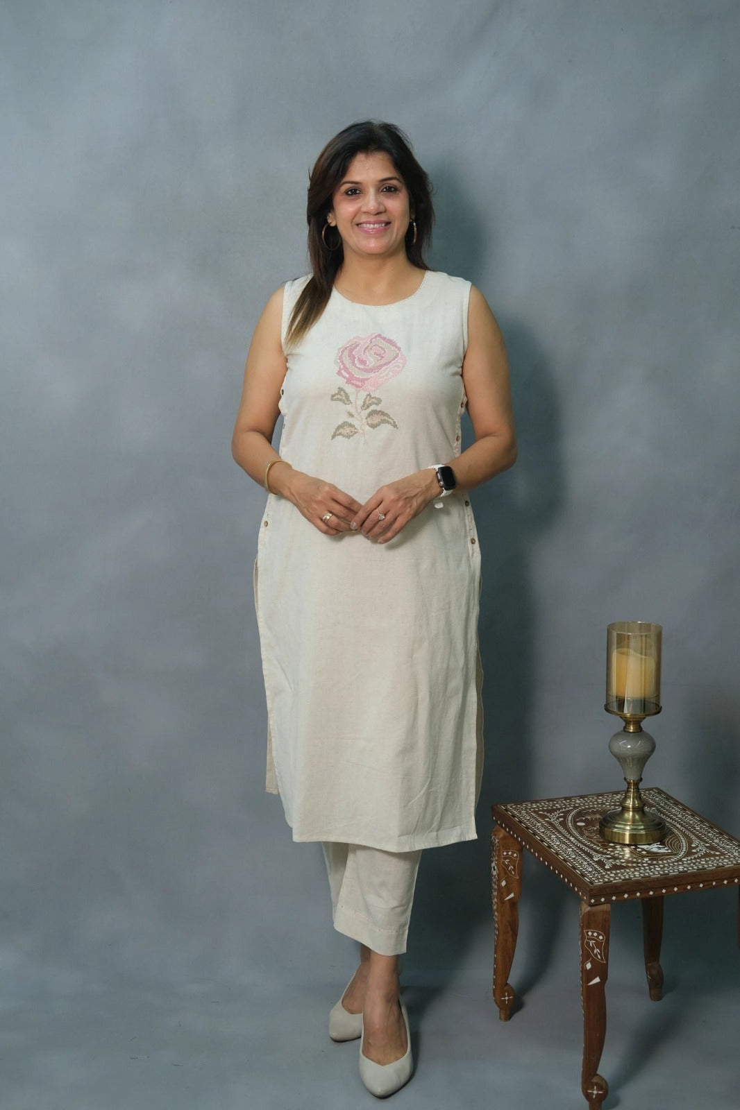 Beautiful Sleevless pure cotton co-ord set For Women