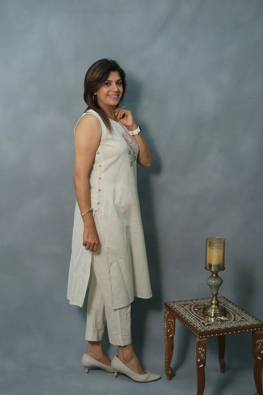 Beautiful Sleevless pure cotton co-ord set For Women