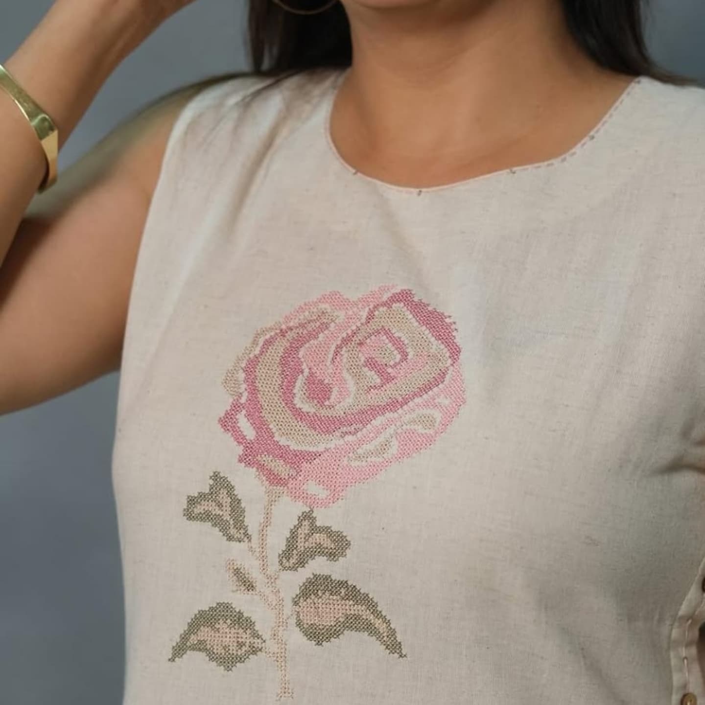 Beautiful Sleevless pure cotton co-ord set For Women