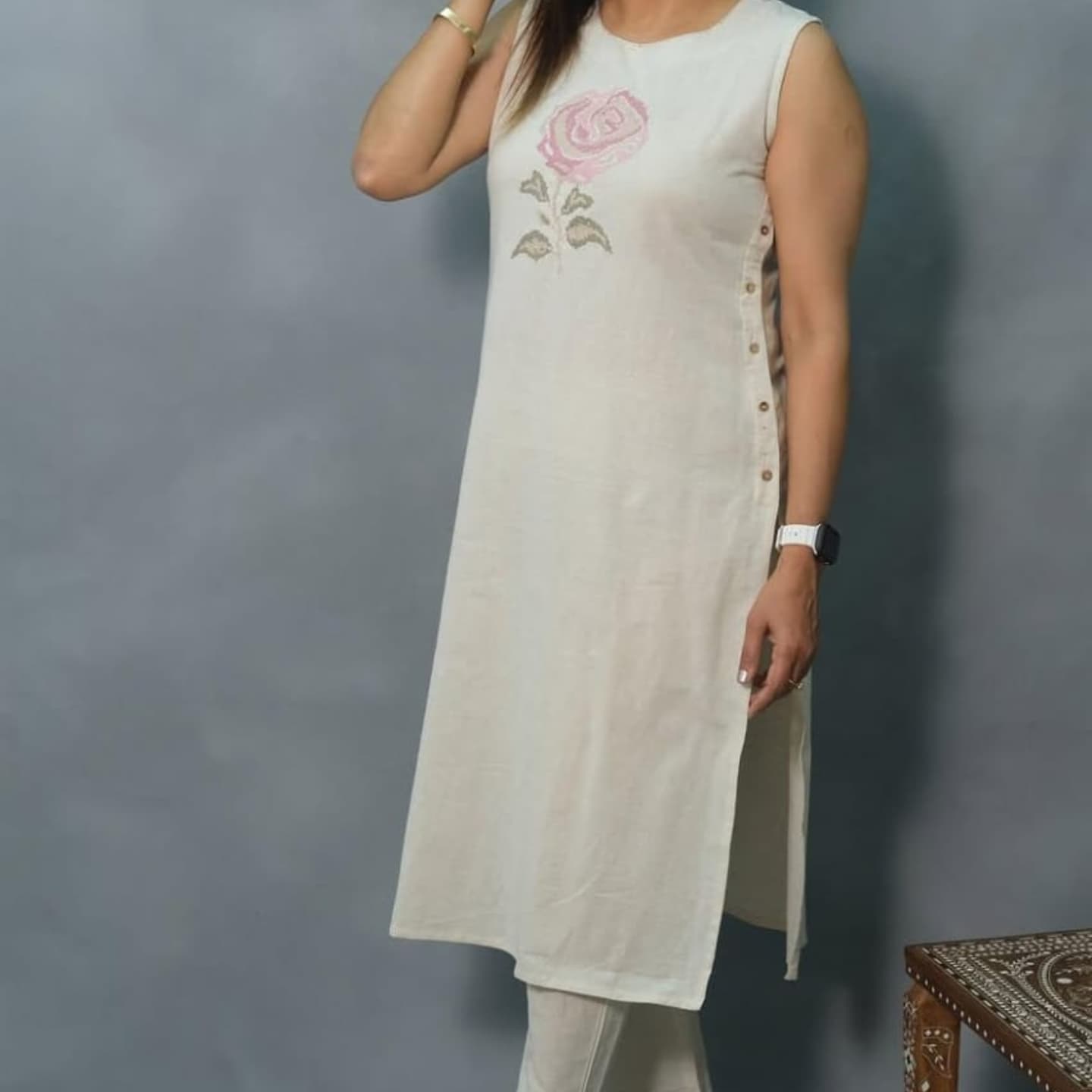 Beautiful Sleevless pure cotton co-ord set For Women