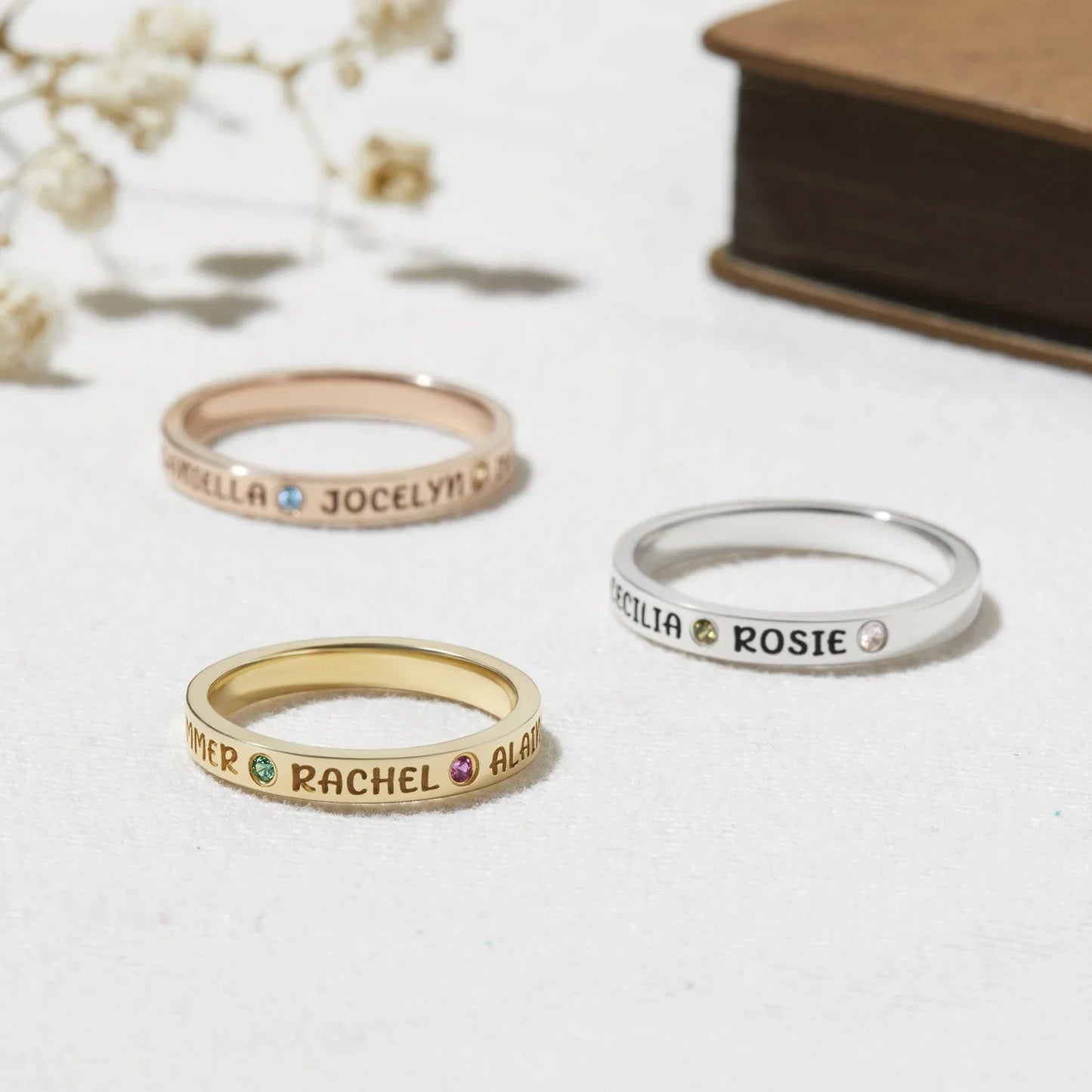The Family Love Ring – Personalized Birthstone Ring with Names