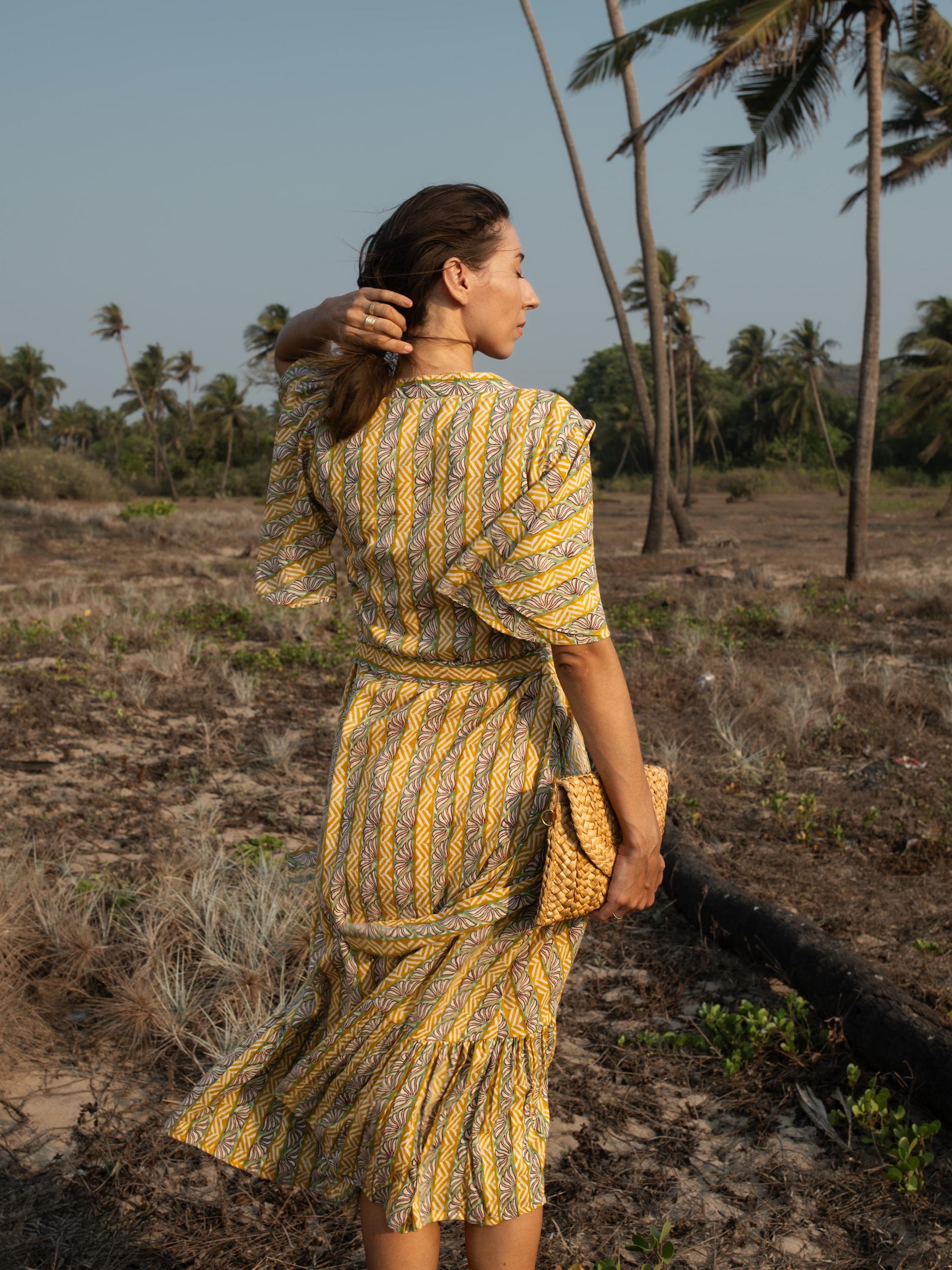 Hand Block Print Dress, Floral Maxi Dress, Summer Butter Yellow Dress, Indian Cotton Custom Dress, Bohemian Gypsy Dress, Beach Wedding Dress