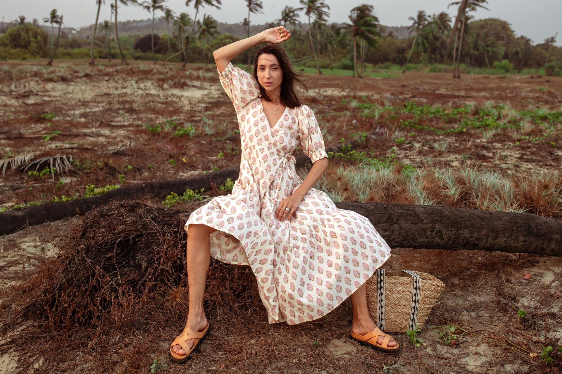 Cotton Long Maxi Warp Dress, Indian Block Print Dress, Tiered Cotton Custom Comfy Dress, Boho Puff Sleeve Dress, Honeymoon Wedding Dress